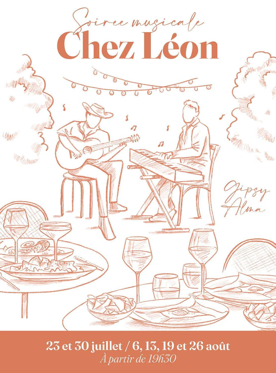 Affiche Chez Léon — Artisan Crêpier